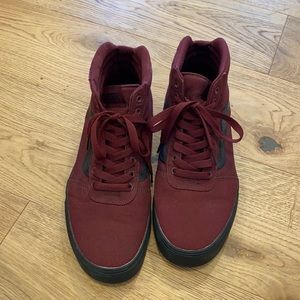Vans sk8 hi maroon and black